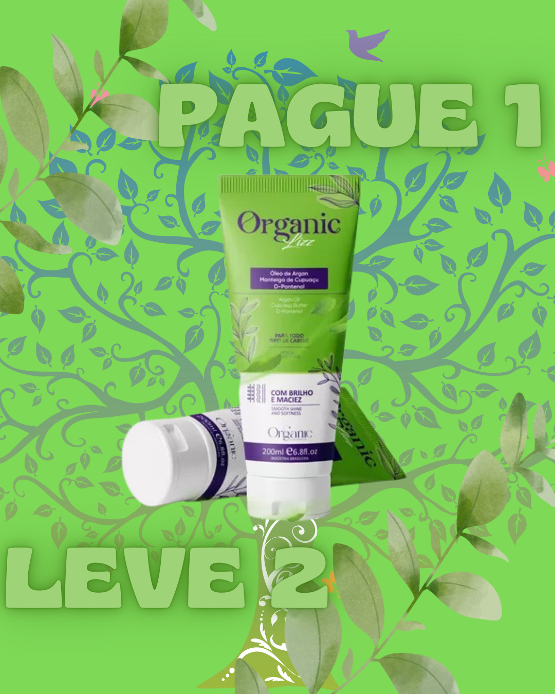 Organic Lizz - Progressiva Vegetal Sem Formol - COMPRE 1 E LEVE 2